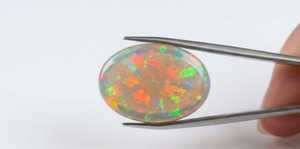 Opale d'Éthiopie naturelle, cabochon ovale, coupe colorée, opale blanche à effet de feu, pierre précieuse pour la fabrication de bijoux - Product Image 2