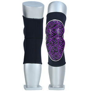 Protège-genoux rembourrés personnalisés à motif violet pour basketball et football, anti-collision, élastiques, pour la protection des tibias et des articulations, paire - Product Image 2