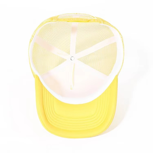 Casquette de camionneur jaune unie avec dos en maille, réglable, légère, pour l'été et les activités de plein air, casquette de baseball personnalisable avec logo - Product Image 3