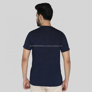 T-shirt en coton biologique tricoté décontracté pour homme, coupe classique, manches courtes, haute qualité, respirant, écologique, taille plus, uni - Product Image 2