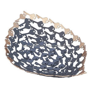 Cesta de hierro moderna con acabado de color marrón para utensilios de cocina y vajilla, incluyendo platos y platos - Product Image 5