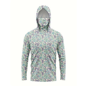 เสื้อฮู้ดดี้ตกปลาแบบยุทธวิธี UPF50+ ผ้าแห้งเร็ว ยืดหยุ่นได้ ผลิตจากผ้าสแปนเด็กซ์/โพลีเอสเตอร์ พิมพ์ลายดิจิทัล สำหรับเด็ก 男女  แบบปรับแต่งได้ - Product Image 1