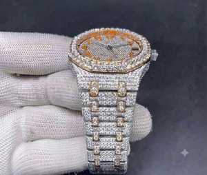 Luxury Men's Stainless Steel Diamond <b>Watch</b> 41mm Round <b>Case</b> Analog Quartz Movement Date Display Fold Clasp <b>Watch</b> - Product Image 2