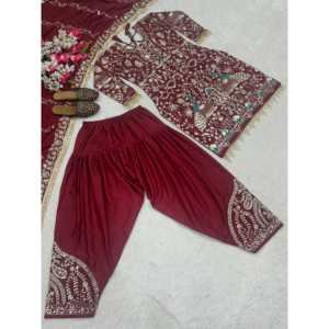 Vestidos de noche de diseñador Party Wear Top Dhoti Salwar Dupatta Collection - Product Image 2