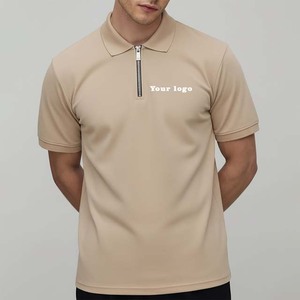 ออกแบบโลโก้ตามสั่ง เสื้อโปโลผู้ชายไซส์ใหญ่ แขนสั้น คอปกแบบซิป ¼ - Product Image 4