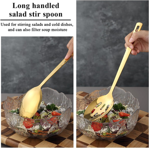 Juego de Utensilios de Cocina de Lujo con Acabado Dorado, Cuchara para Servir, Cuchara Perforada, Espátula y Accesorios de Cocina para el Hogar - Product Image 5