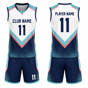 Ensemble de maillots de volley-ball personnalisés MEGAMAPLE, imprimés par sublimation, respirants, légers, durables, en polyester sans couture, uniforme - Product Image 1
