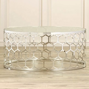 ที่ขายดีที่สุดโต๊ะโซฟาโต๊ะกาแฟโลหะโต๊ะกาแฟอลูมิเนียมหรูหราสำหรับห้องนั่งเล่นที่มีไม้ด้านบน - Product Image 5