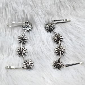 latest trending fashion Trending handmade <b>silver</b> look alike brass hoop <b>stud</b> <b>silver</b> matte earcuff earing for girls and women - Product Image 4