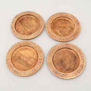 Piatto Decorativo in Legno Artigianale da 13 Pollici, Sottopiatto per Cena, Stoviglie in Legno per Decorazioni da Tavola per Feste - Product Image 5