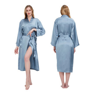 Peignoir en soie pour femme, peignoir de luxe en coton pour dormir, peignoir doux et absorbant en tissu éponge, peignoir en soie pour femme - Product Image 4