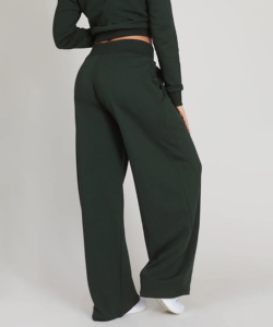 Pantalon de jogging pour femme de qualité supérieure, taille mi-haute, style streetwear, hiver, 100% coton, taille élastique, coupe ample - Product Image 1