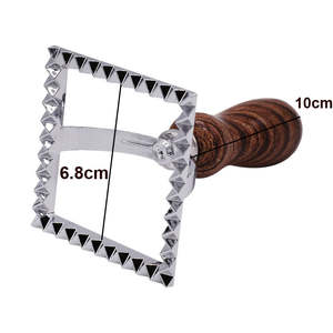 Square Dessert Pastry Dumpling Wrapper <b>Mold</b> Wooden Handle Dough Press Kitchen Tool Durable Reusable - Product Image 2