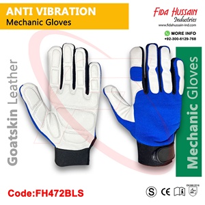 Vente en gros de gants de mécanicien en cuir de chèvre de qualité supérieure pour hommes gants de sécurité non doublés pour le travail quotidien fabriqués au Pakistan - Product Image 5