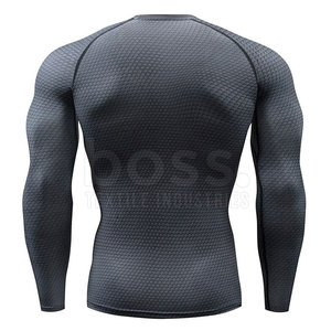 เสื้อแรชการ์ดแขนยาวดีไซน์ใหม่สำหรับผู้ชาย ขายออนไลน์ รับผลิตแบบ OEM เสื้อผ้าออกกำลังกายสำหรับผู้ชาย - Product Image 3