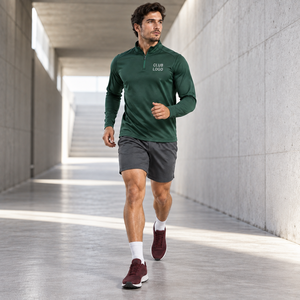 Men's Quarter <b>Zip</b> Warm Up Top Polyester Interlock Quick dry Athletic <b>Shirt</b> Custom Team Warm up Wholesale Supplier Custom Logo - Product Image 4