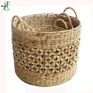 Panier de rangement rond en jacinthe pour décor à la maison pour le stockage d'eau pour la décoration intérieure - Product Image 5