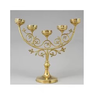 Candélabre contemporain en métal à 9 bras pour la maison, élégant support de bougies décoratif pour table - Product Image 6