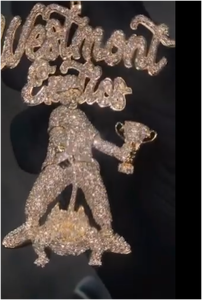 Collier personnalisé avec nom, pendentif 3D micro-pavé en moissanite, bijoux hip-hop rock tendance pour hommes - Product Image 3