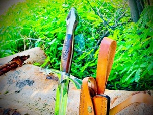ดาบเหล็กทำมือแบบกำหนดเอง พร้อมปลอกหนัง ใบมีดตรง - Product Image 4