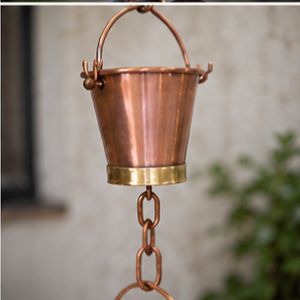 Chaîne de pluie décorative en cuivre pour gouttière, déversoir extérieur, drainage des eaux de pluie, fontaine suspendue pour jardin - Product Image 2