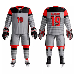 Best Selling Unisex Ice Hockey Uniforms 100% Polyester Breathable Eco-Friendly Anti-Bacterial Soft Touch Sets Custom Plus Size - Product Image 1