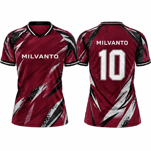 Maillot de football personnalisé pour homme, 100% polyester, 220 GSM, uniforme de football par sublimation, tenue d'équipe, tissu respirant et anti-humidité - Product Image 4