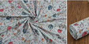 Tela de Algodón Ligera con Estampado Artesanal Indio al por Mayor |   Tela Estampada con Motivos Florales y Botánicos para Vestidos, Decoración del Hogar, Niñas/Niños - Product Image 5