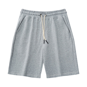 Shorts Bermuda en coton uni pour homme avec taille élastique et poches avant, style décontracté - Product Image 6