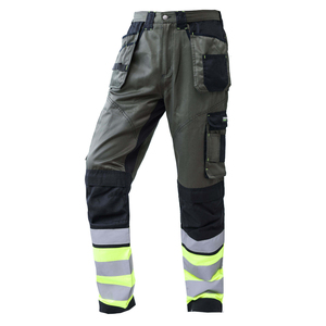 Reflective Safety Work Pants Polyester <b>Cargo</b> <b>Trousers</b> with High Visibility Stripes and Pockets Wholesale Work Pants - Product Image 6