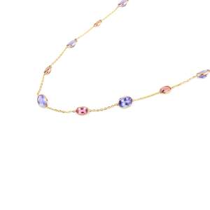 สร้อยคอจี้ทองคำแท้ 18K ประดับแทนซาไนต์และทัวร์มาลีน - Product Image 5