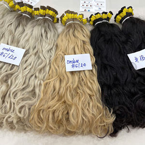 Extensions de cheveux humains en vrac, très haute qualité, magnifiques, très brillantes et lisses, faciles à appliquer, ondulées naturelles. - Product Image 1