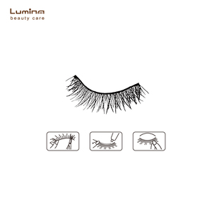 Venta al por mayor para distribución minorista: 10 Pares de Pestañas Postizas Hechas a Mano de Algodón/Nylon/Fibra Sintética CR07 - Autoadhesivas, Reutilizables, 3D - Product Image 1