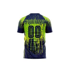 Camiseta sin mangas de baloncesto sublimada para hombre, azul oscuro con estampado de goteo verde neón, de secado rápido, ajuste atlético - Product Image 3