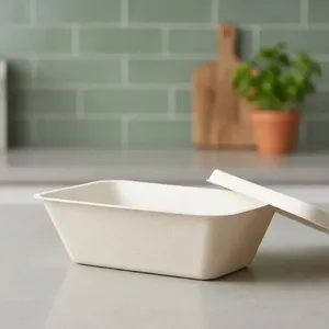 Compostable Molded Pulp Food Tray Premium Disposable <b>Container</b> for <b>Takeaway</b> Meals Restaurants Events and Eco Friendly Serving - Product Image 2
