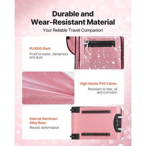 Sac de danse à roulettes de 23 pouces avec porte-vêtements et port USB, solution de rangement de danse réglable en hauteur avec protection de la vie privée - Product Image 6