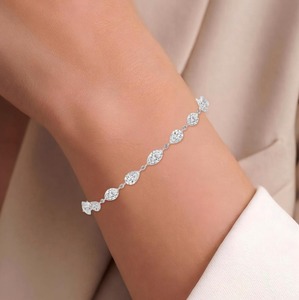 <b>Drilled</b> Marquise & Pear Lab Grown <b>Diamond</b> Station Bracelet 7.72 CTW 7 Inch 9K Rose Gold - Product Image 3