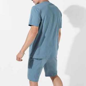 New Style Solid Color Men Casual Summer Tracksuit Set Loose Fit Short Sleeve T Shirt and Comfortable Shorts Two Piece Outfit - Product Image 5