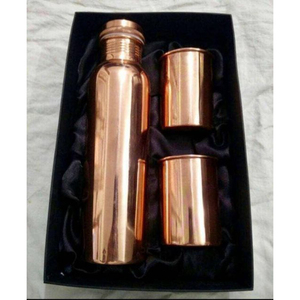 Fancy style Water <b>Bottle</b> with Two Glass Hammered Design For Hydration Yoga & Ayurveda Inspired Drinkware <b>Bottle</b> With Packaging - Product Image 1