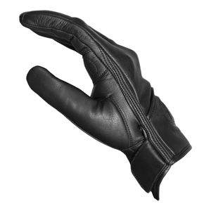 ถุงมือหนังแท้สไตล์วินเทจสำหรับขี่มอเตอร์ไซค์แบบเต็มนิ้ว สีดำ พร้อมแผ่นยางป้องกัน รองรับการใช้งานหน้าจอสัมผัส - Product Image 4