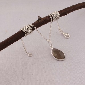 Natural Peach Moonstone Pendant 925 Sterling <b>Silver</b> Jewelry Handcrafted Boho Gemstone Pendant for Women Bulk Wholesale Price - Product Image 1