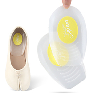 Coussinets de talon réglables en gel Poron, absorption des chocs, ajustement demi-taille, alignement du pied, pour la marche quotidienne, coussinets de talon souples