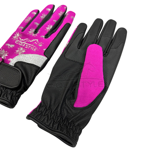 Kids Horse Riding <b>Gloves</b> Wholesale Pink Black Unisex Outdoor Equestrian <b>Gloves</b> <b>for</b> Girls Boys All Season Training <b>Gloves</b> OEM - Product Image 2