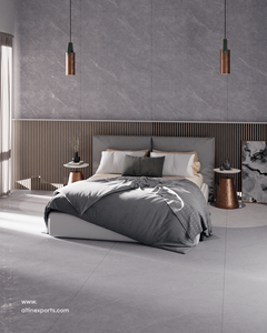 Azulejos de porcelana esmaltada de aspecto estético de 600x1200 mm, color gris Dior, acabado con efecto de tallado sin fin, grado A+, azulejos de 60x120 cm para pared y suelo. - Product Image 3