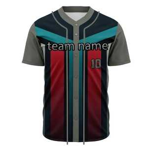 เสื้อเบสบอลทีมมืออาชีพ โพลีเอสเตอร์ 100% สั่งพิมพ์ลายได้ ชุดกีฬาซอฟต์บอล น้ำหนักเบา ระบายอากาศได้ดี สำหรับนักกีฬา - Product Image 1