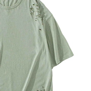 T-shirt en coton 100% délavé pour homme, coupe ample, logo personnalisé, style streetwear, lourd, lavable, très demandé. - Product Image 6