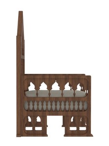 Ensemble de salle à manger traditionnel en bois, table ronde 5 pièces, chaises à dossier plein, style antique, meubles de maison - Product Image 3