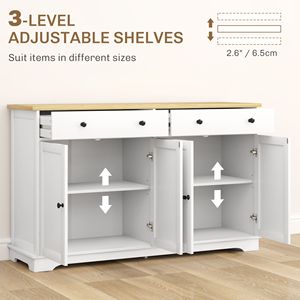 Credenza di Lusso Bianca con Cassetti e Ripiani Regolabili per Ville e Sale da Pranzo - Product Image 5