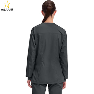 Blouse médicale pour femme, uniforme infirmier à boutons-pression avec poches, tissu extensible dans les deux sens, facile d'entretien, matière douce - Product Image 4