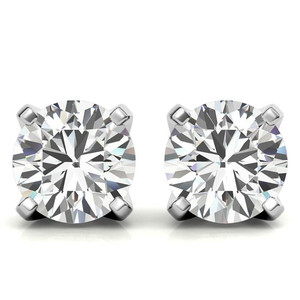 Newest Luxury Lab Grown Diamond Solitaire <b>Stud</b> <b>Earrings</b> 18k Yellow Gold <b>Fine</b> & Round Shape Jewellery For Women And Girls Wear - Product Image 3